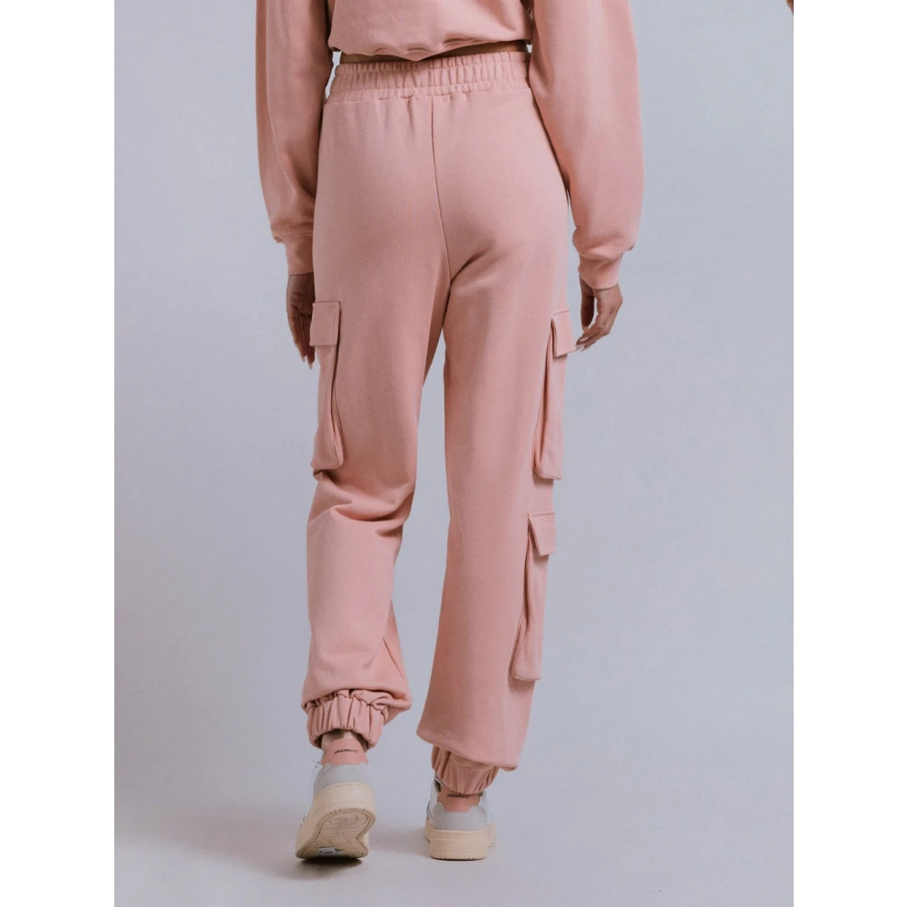 Hinnominate Cargo Broek met zijzakken en originele print Pink Dames