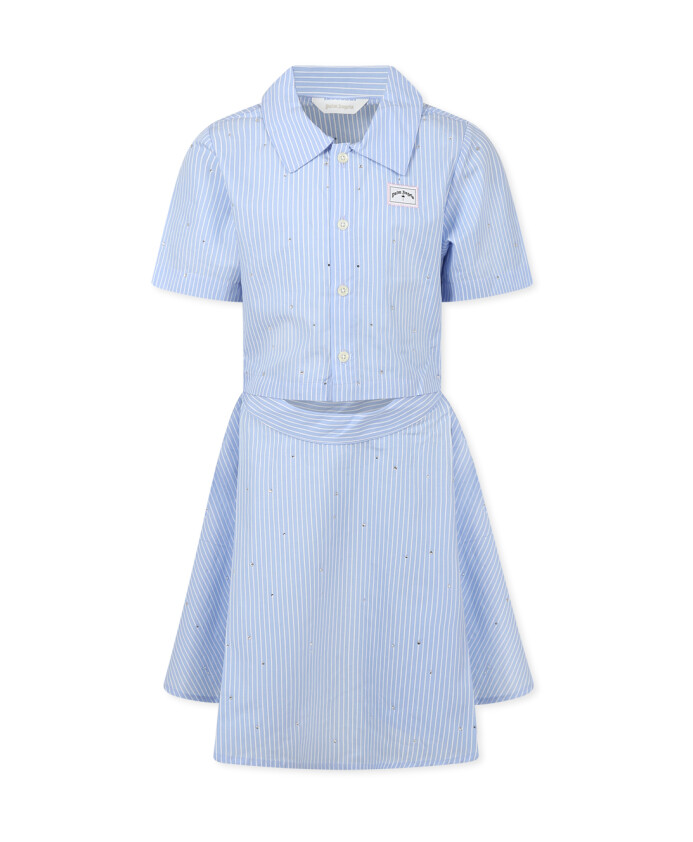 robe-rayee-en-coton-a-manches-courtes