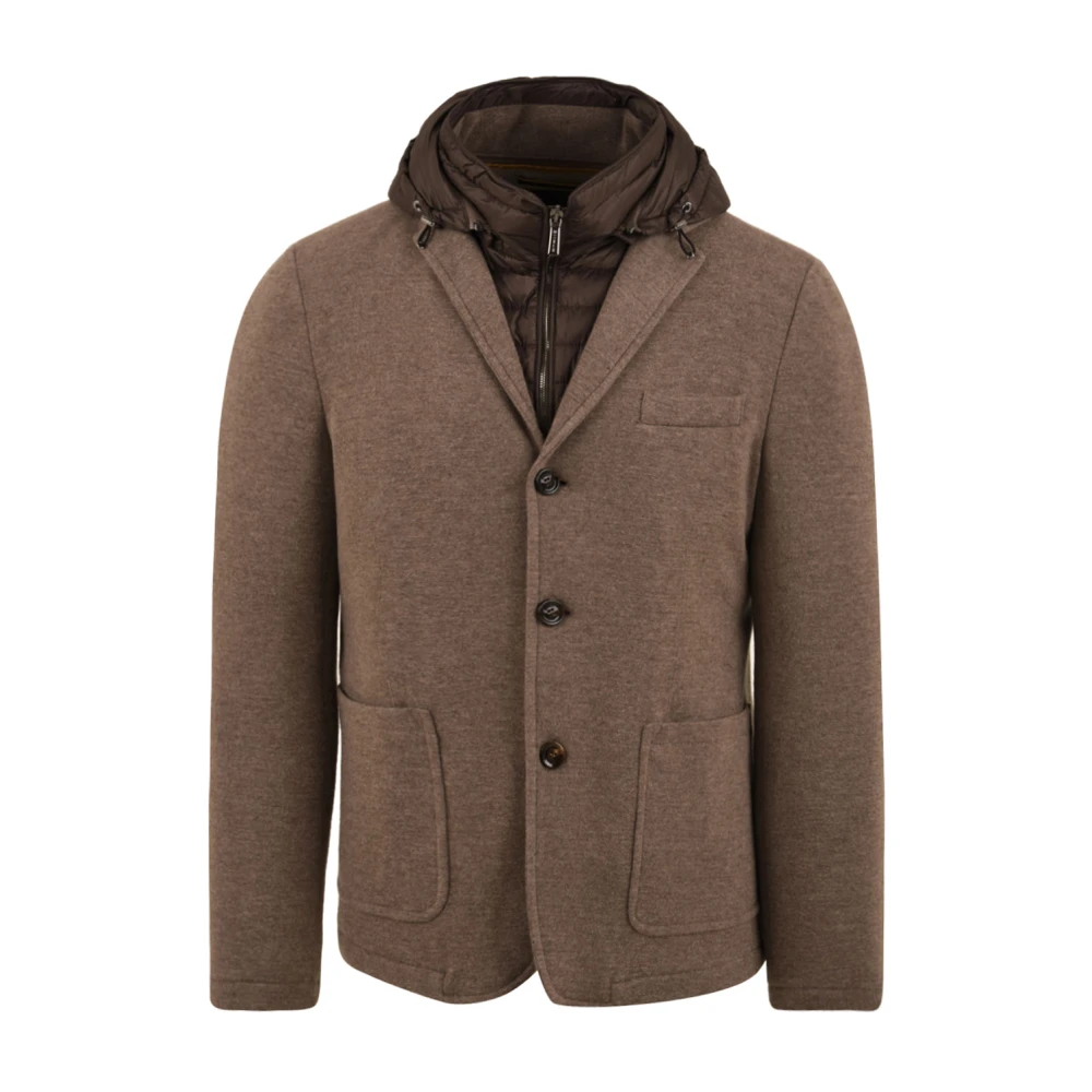 Moorer Men's Beige/Grey Coat Bellotto Style