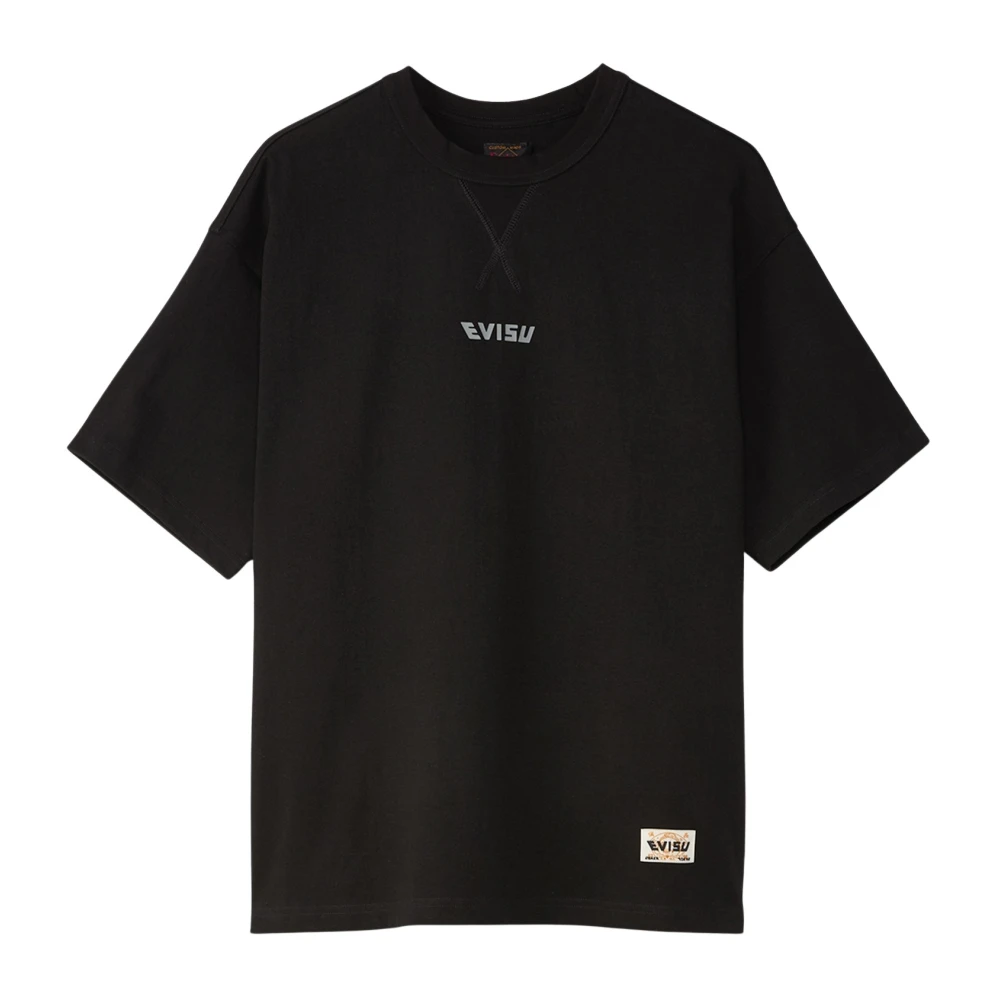 Evisu Zwart Katoen Regular Fit T-Shirt Black Heren