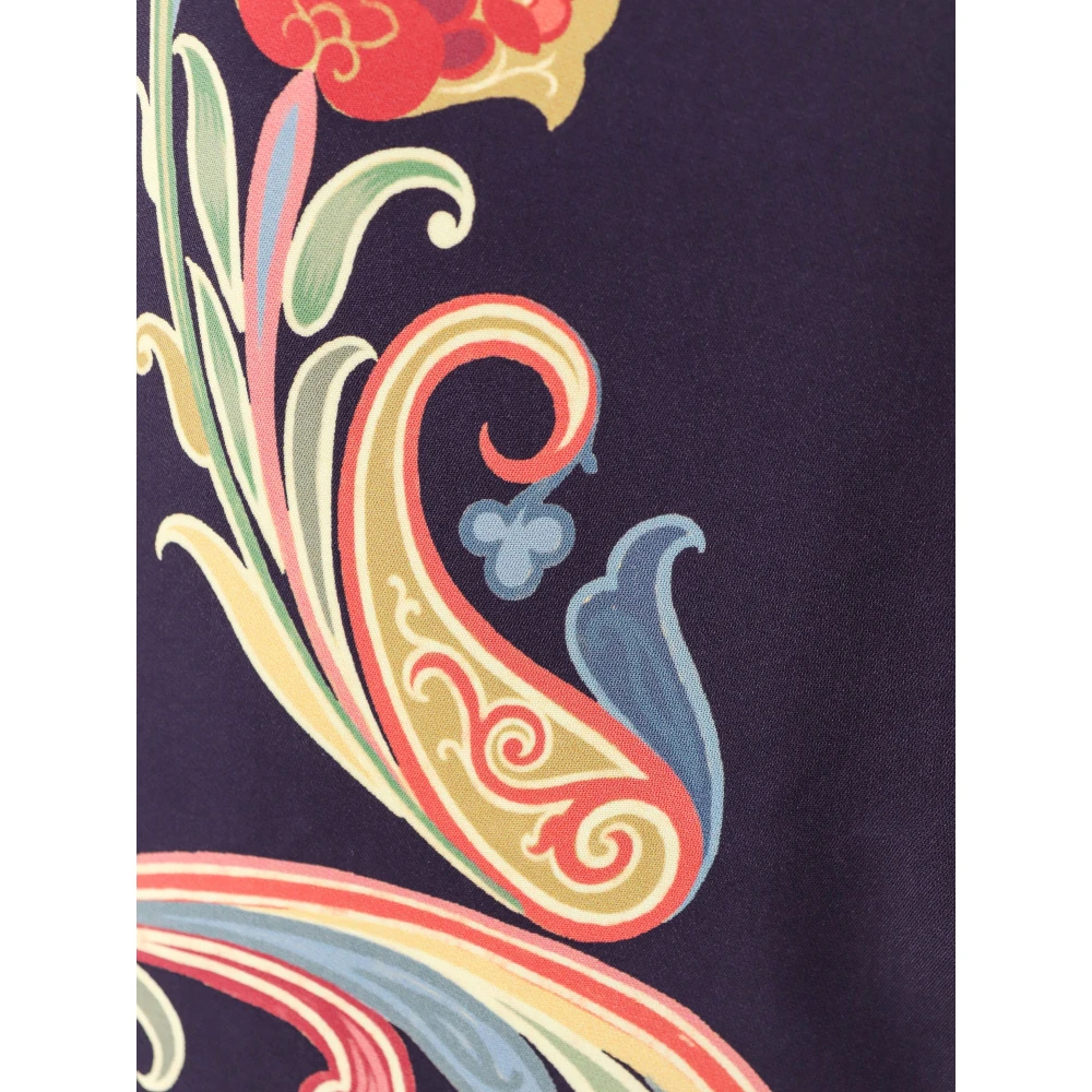 ETRO Iconische Multicolor Viscose Jurk Blue Dames