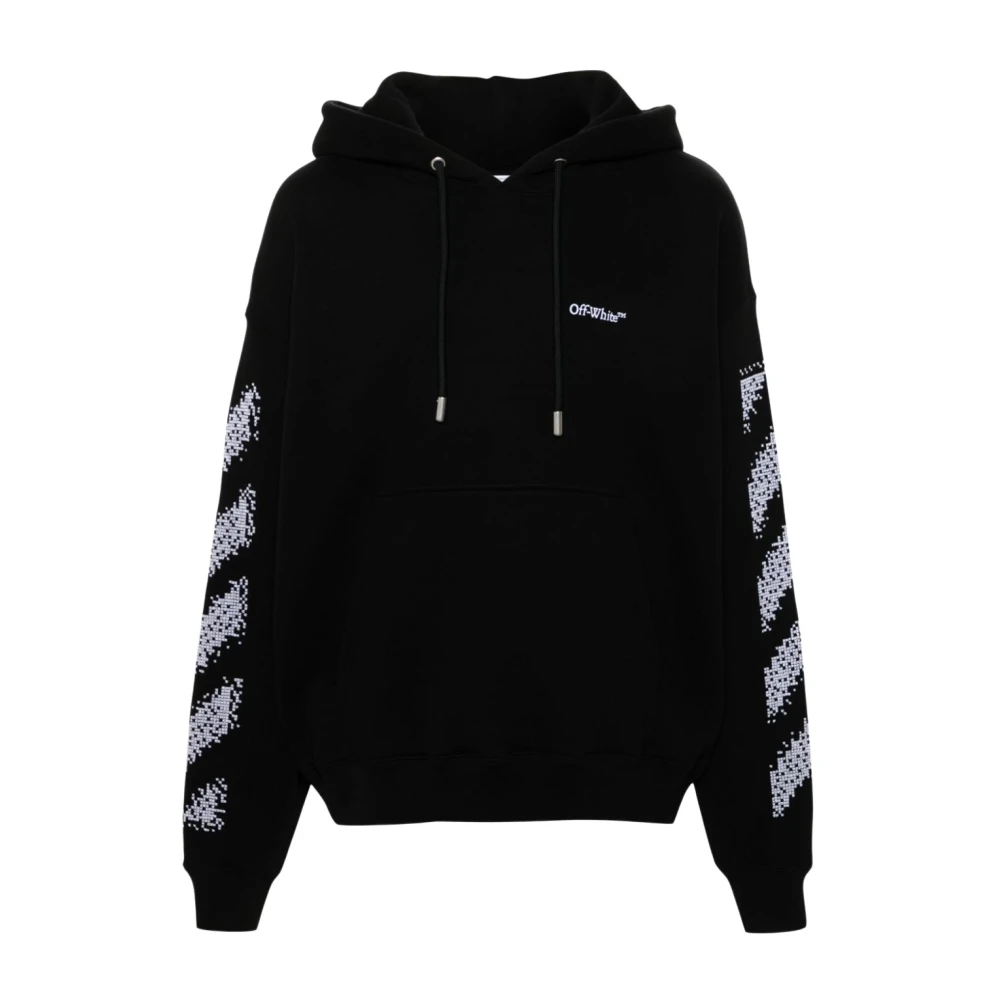 Off White Bakstenen Pijlen Gedrukte Slim Hoodie Zwart Black Heren