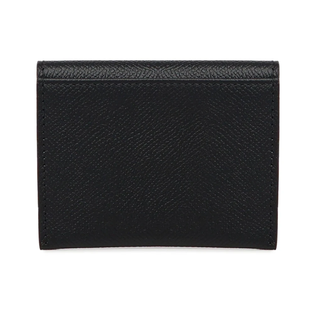 Salvatore Ferragamo Zwarte Leren Portemonnee met Dubbele Haken Black Dames