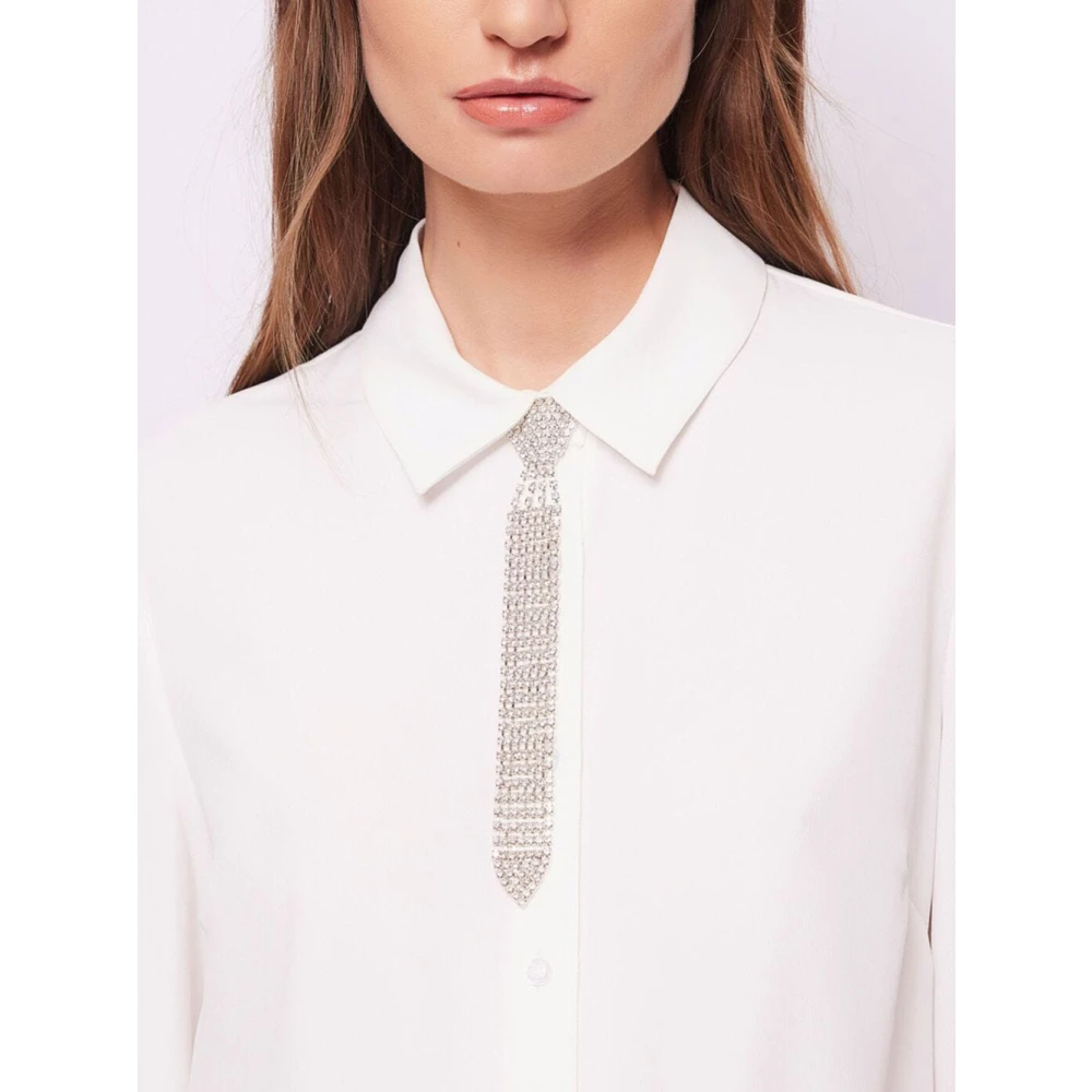 Gaudi Witte Crêpe de Chine Casual Shirt White Dames