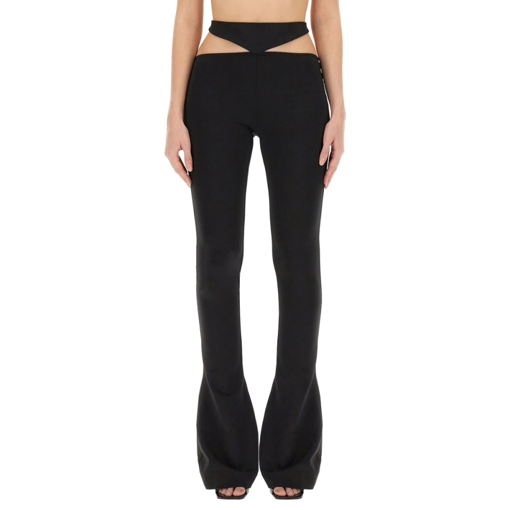 The Attico Slim Fit Wide Trousers Black Dames