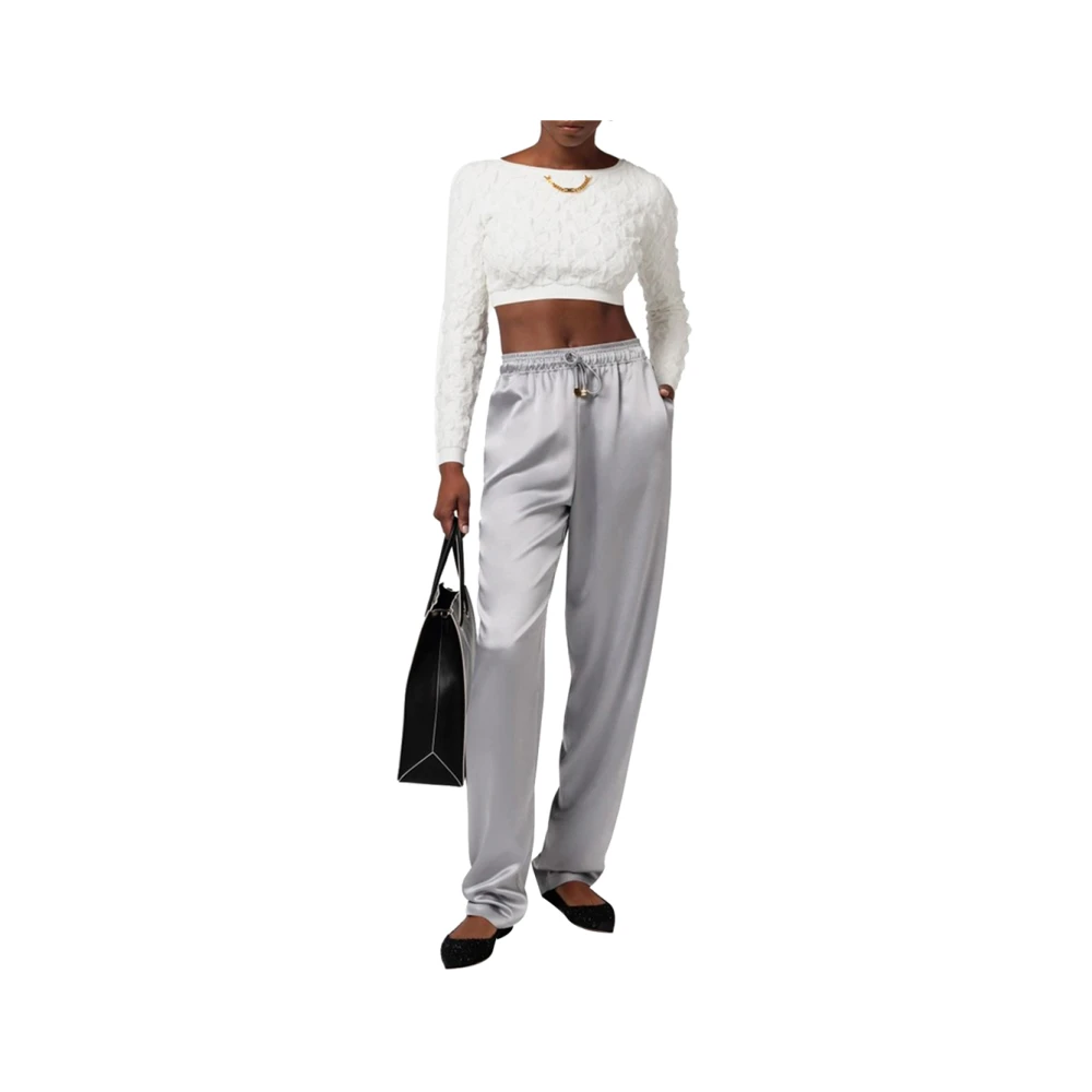 Elisabetta Franchi Grijze Joggerbroek met Koord Gray Dames