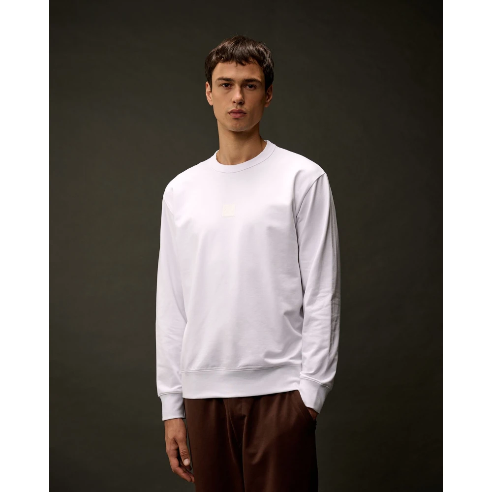 C.P. Company Witte Metropolis Crew Neck Logo Sweatshirt White Heren