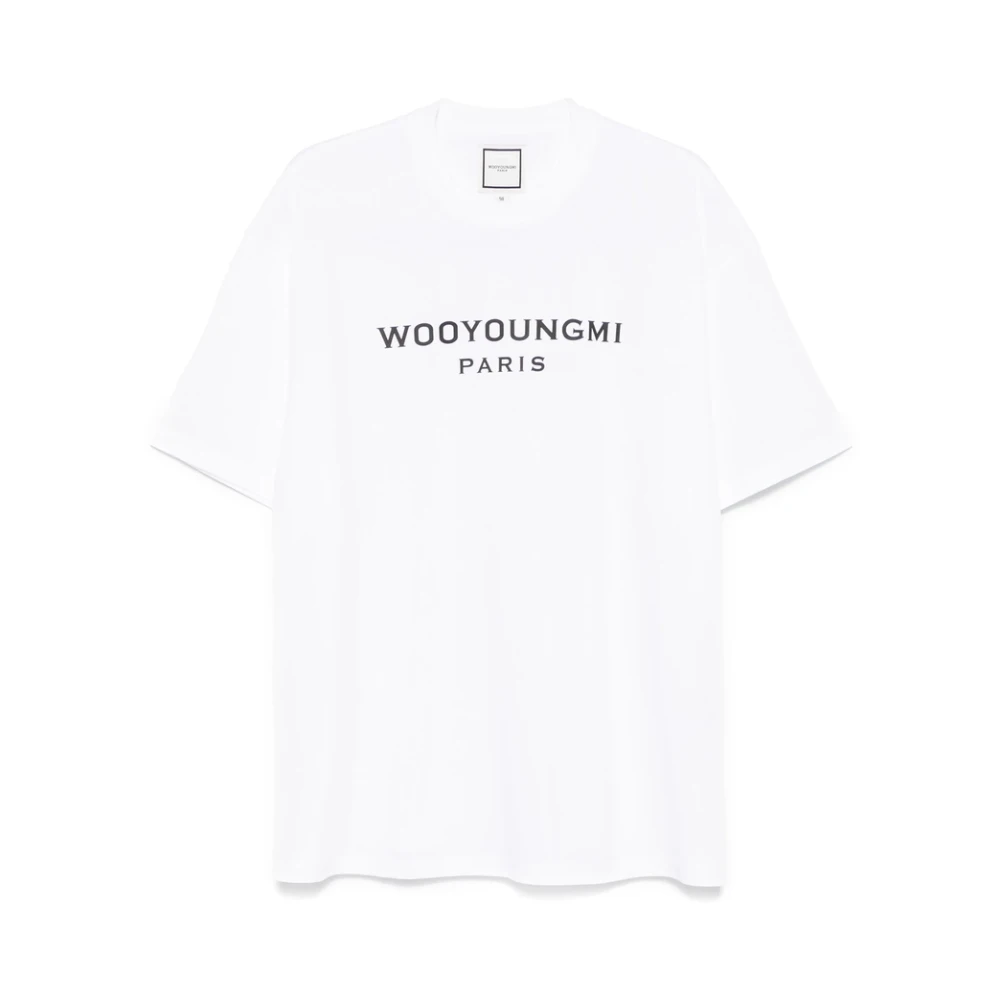 Wooyoungmi Witte Crew Neck Drop Shoulder T-shirt White Heren