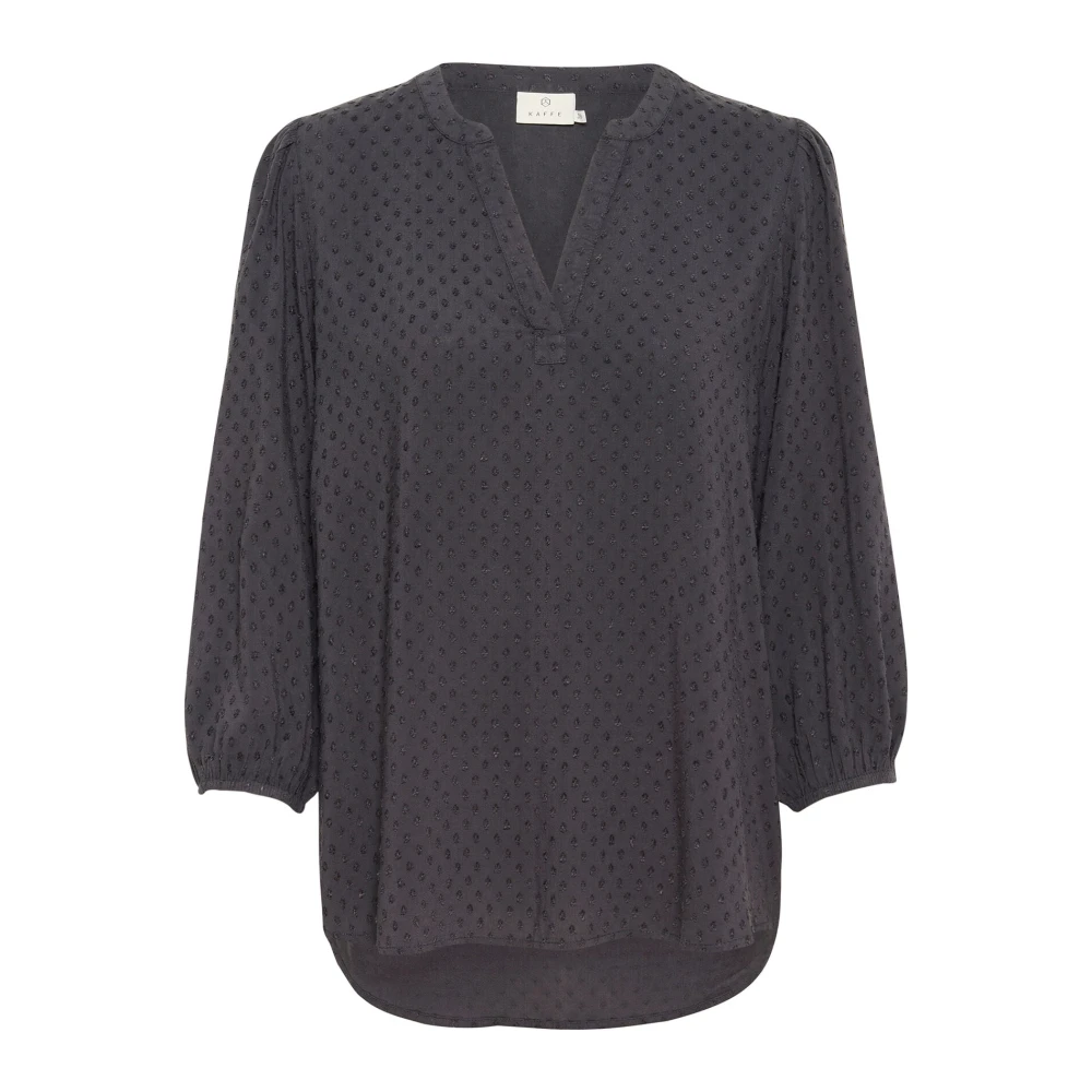 Kaffe Zwart Oester Korte Mouw Blouse Gray Dames