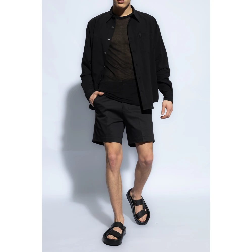 Ami Paris Katoenen overhemd met logo Black Heren