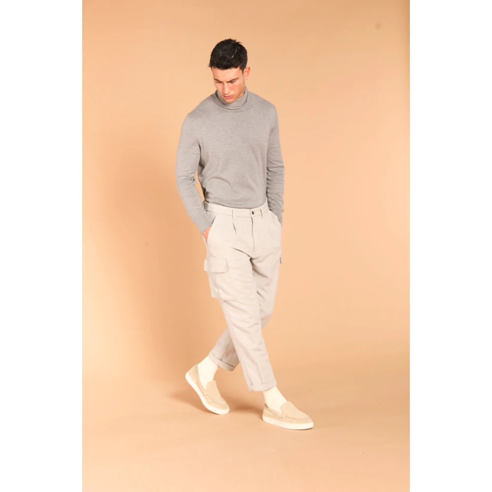 Mason's Cargo broek met relaxte pasvorm en micro-patroon Gray Heren