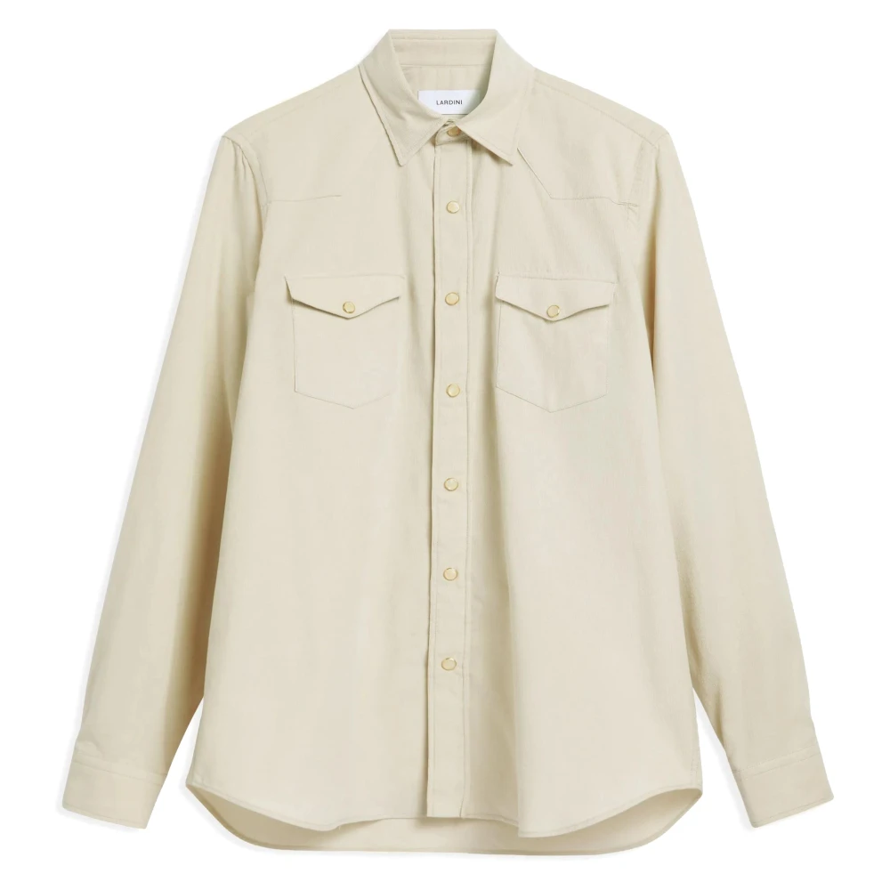 Lardini Klassieke Katoenen Overhemd voor Mannen Beige Heren