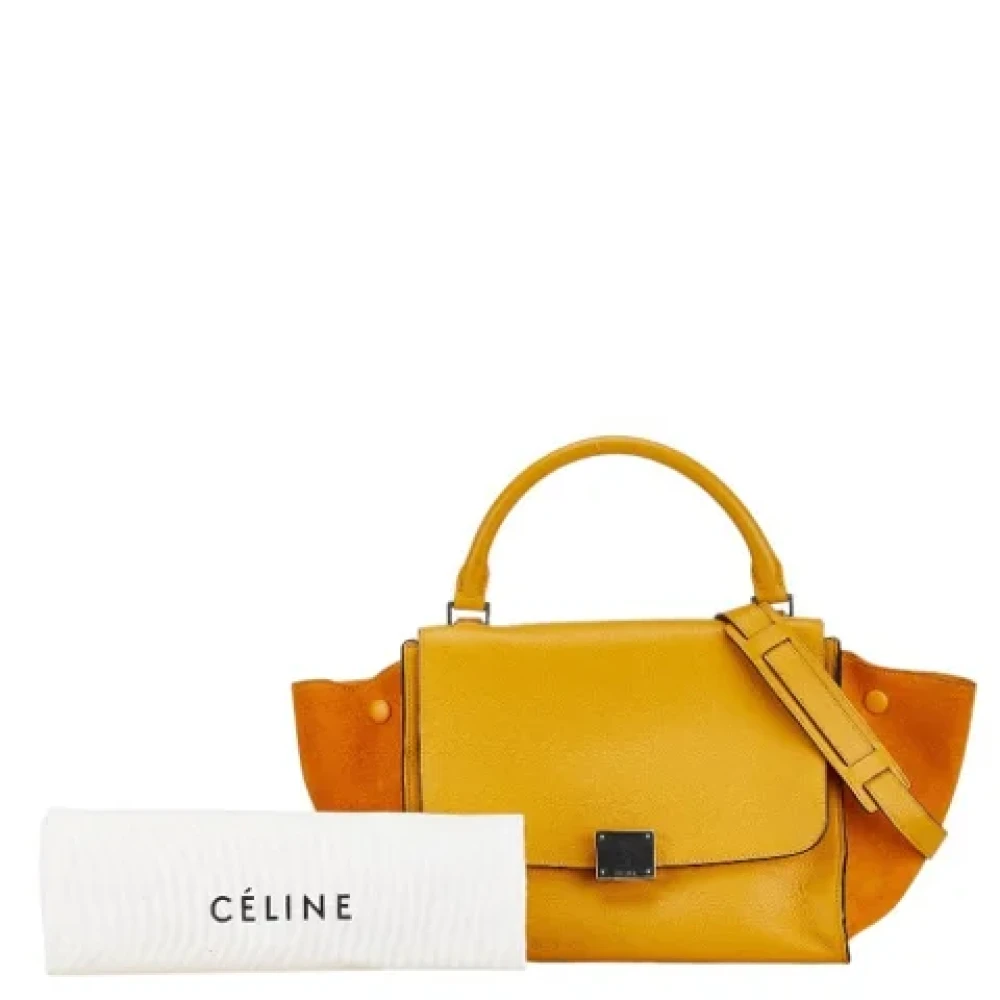Celine Vintage Pre-owned Leather shoulder-bags Yellow Dames
