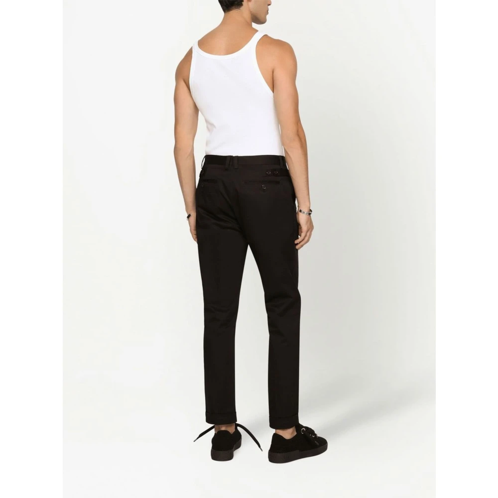 Dolce & Gabbana Rib Tanktop met Logo Patch White Heren