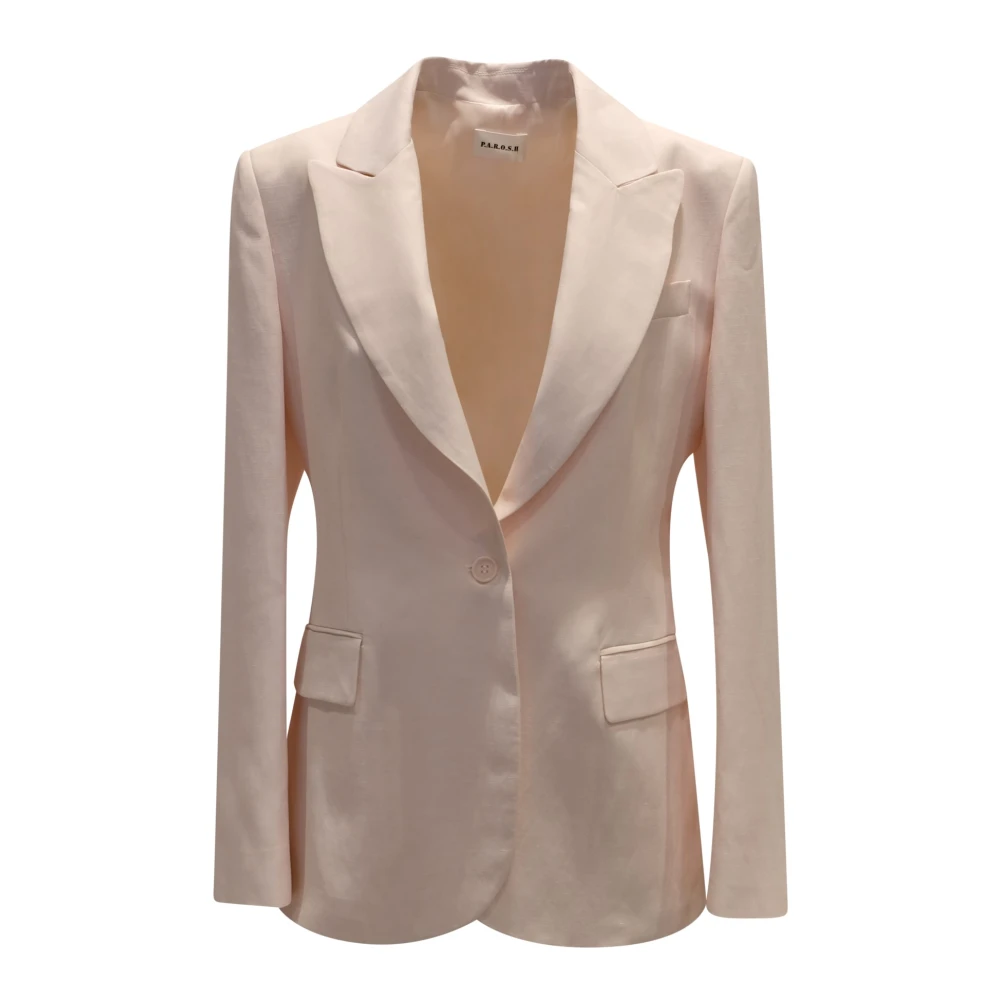 P.a.r.o.s.h. Roze Single-Breasted Blazer Ss24 Pink Dames