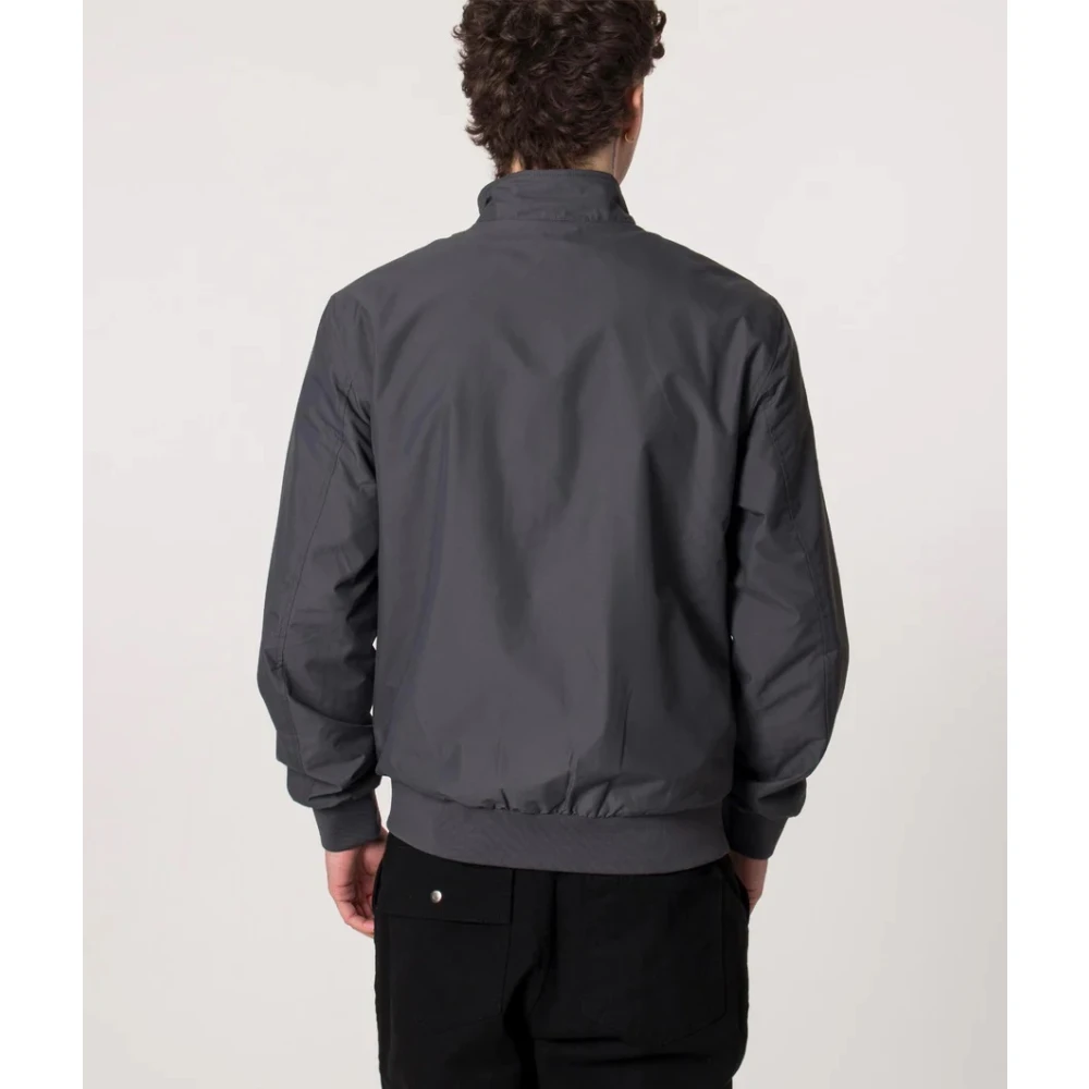 Fred Perry Sportieve Nylon Jas met Geribbelde Zoom Gray Heren