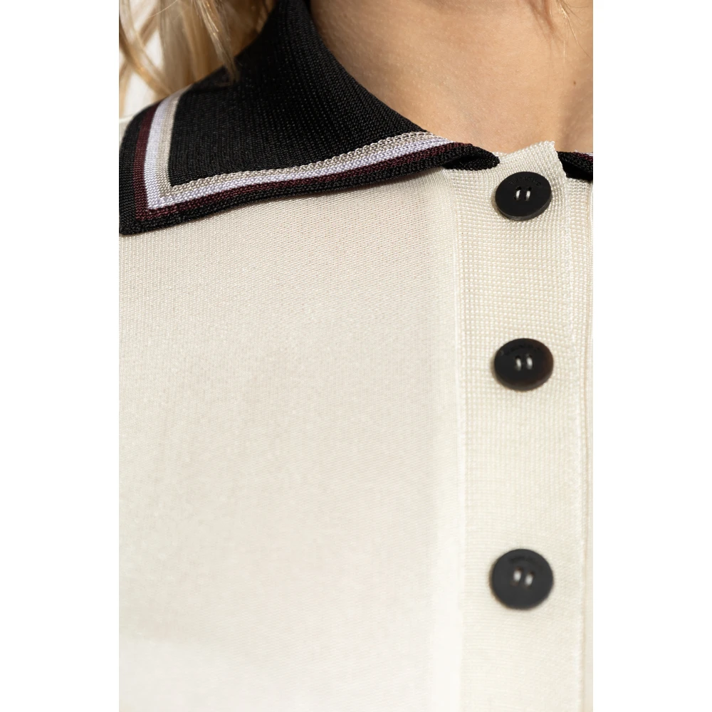 Salvatore Ferragamo Polo kraag jurk Beige Dames
