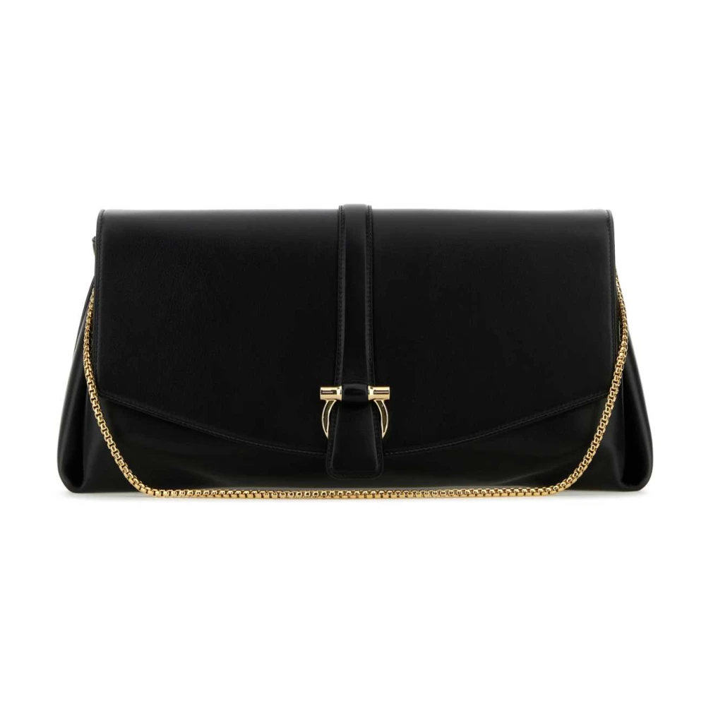 Salvatore Ferragamo Stijlvolle Zwarte Leren Crossbody Tas Black Dames