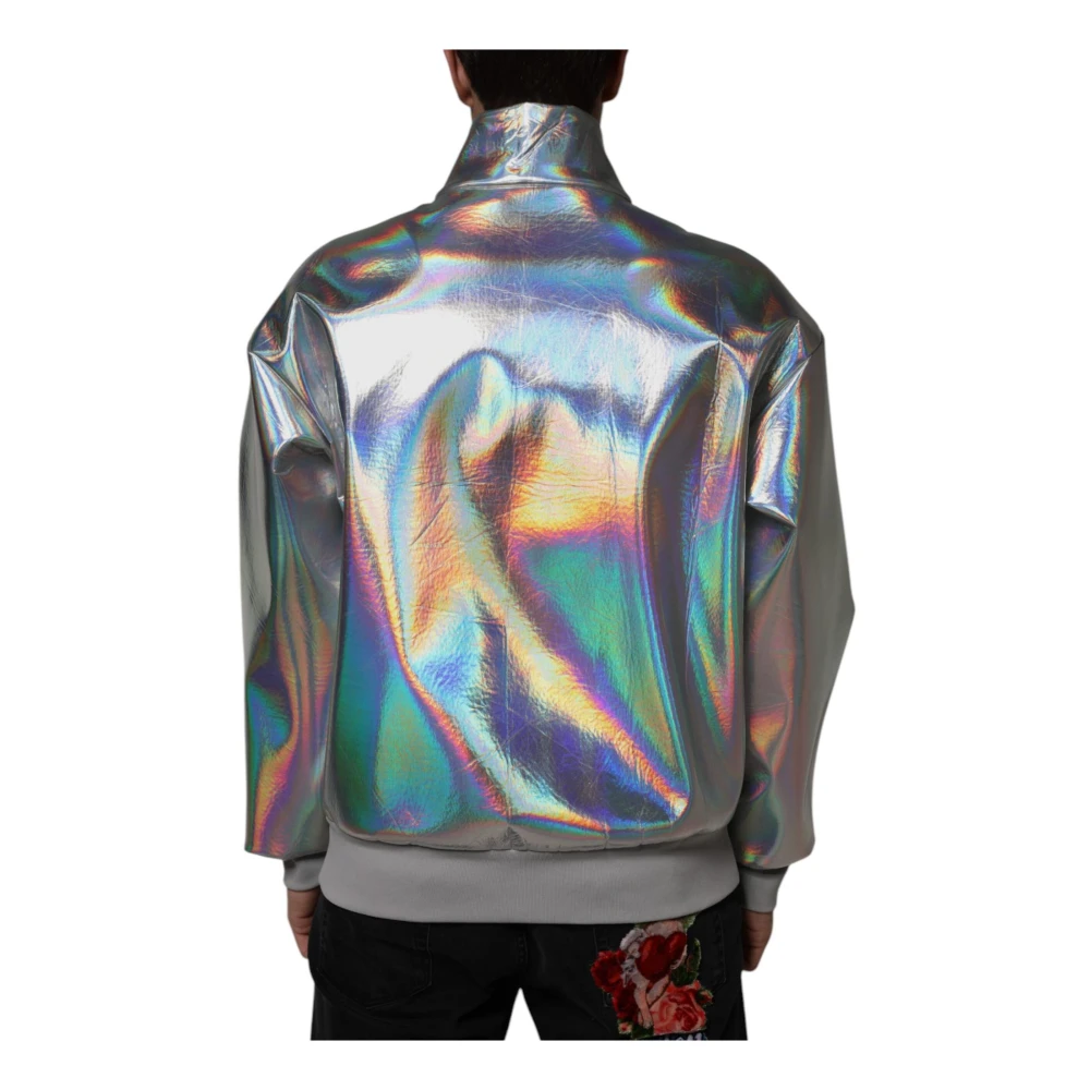 Dolce & Gabbana Iridescent Bomberjack met Logodetails Gray Heren