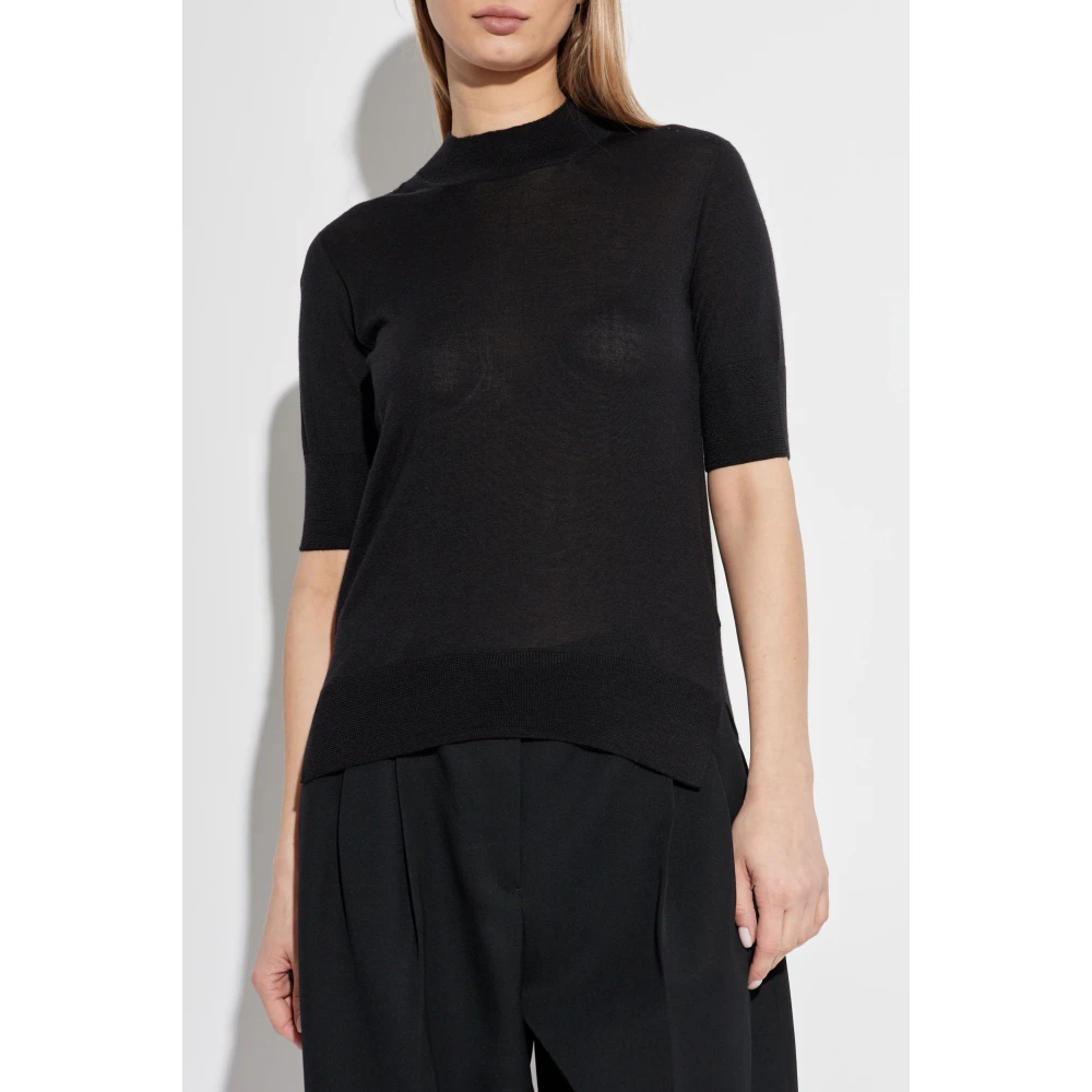 Jil Sander Top met opstaande kraag Black Dames