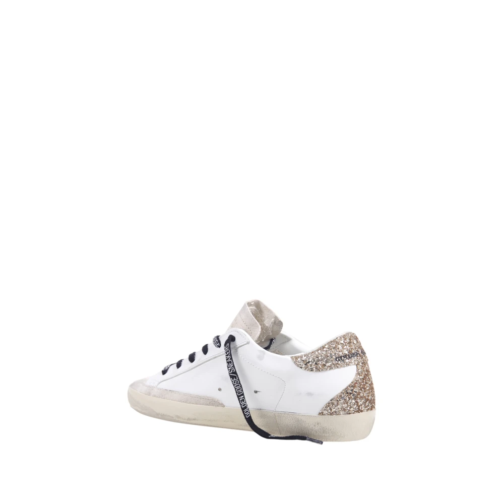 Golden Goose Glitter Ster Hak Leren Sneakers White Dames