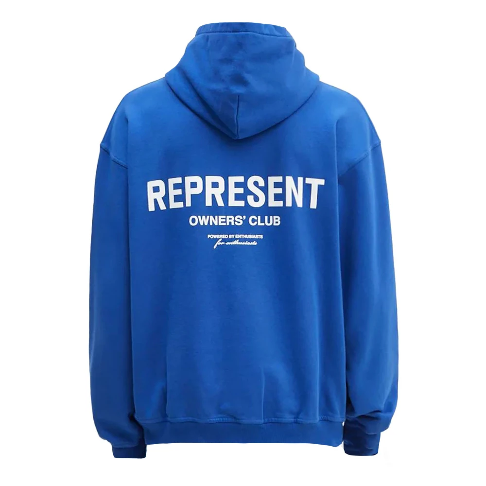 Represent Blauwe Hoodie Sweater Jersey Logo Print Blue Heren