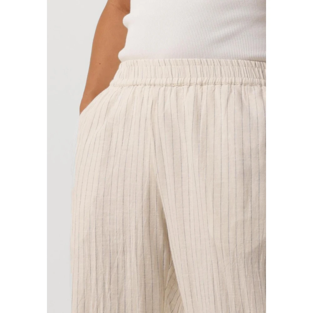 NEO NOIR Eenvoudige Streep Broek Beige Dames