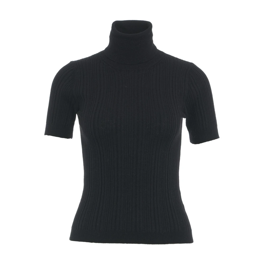Jucca Geribbelde Gebreide Coltrui Black Dames
