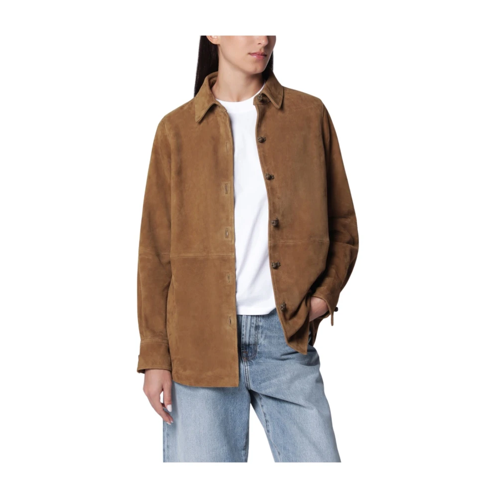 Róhe , Leather Jackets, Female, Brown, 2XS, Pankou Overshirt