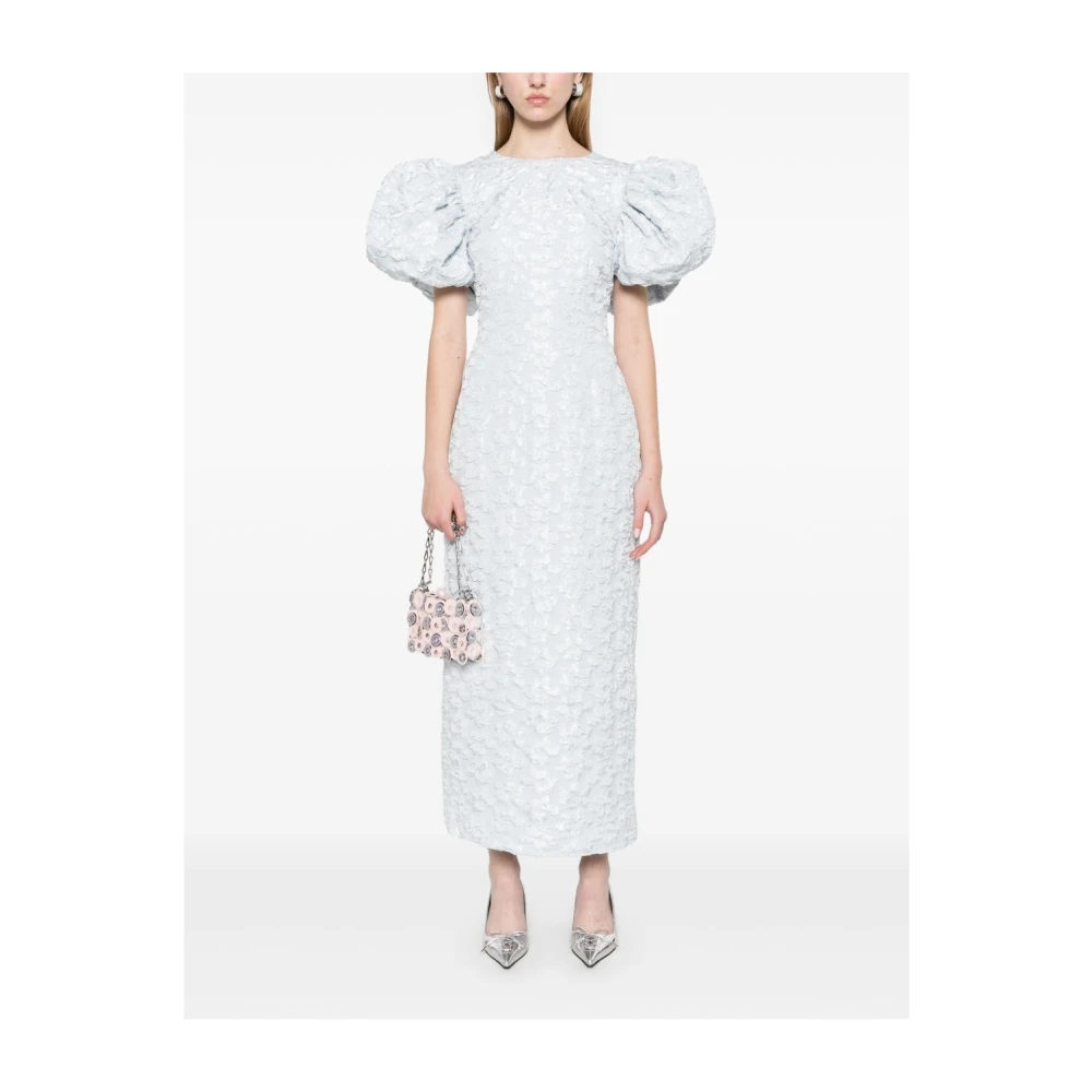 Rotate Birger Christensen Lichtblauwe Jurk met Ronde Hals Blue Dames