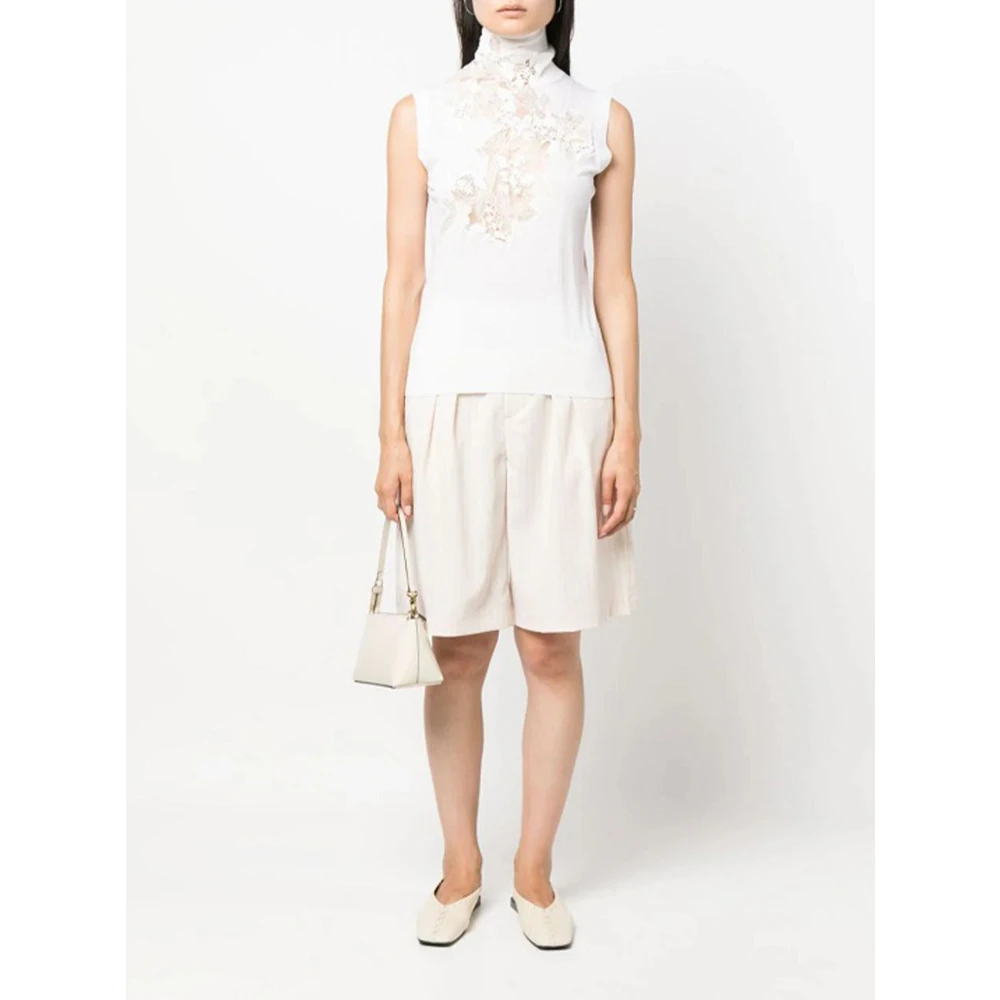 Ermanno Scervino Witte Mouwloze Wollen Tanktop White Dames