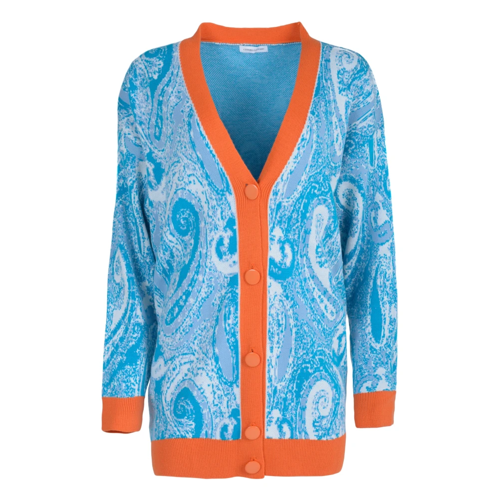 Cesare Gaspari Gekleurde knooptrui met knopen Lichtblauw Multicolor Dames