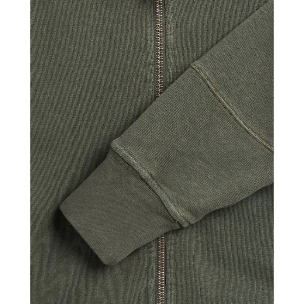 Stone Island Klassieke Zip Hoodie met Gewassen Look Green Heren