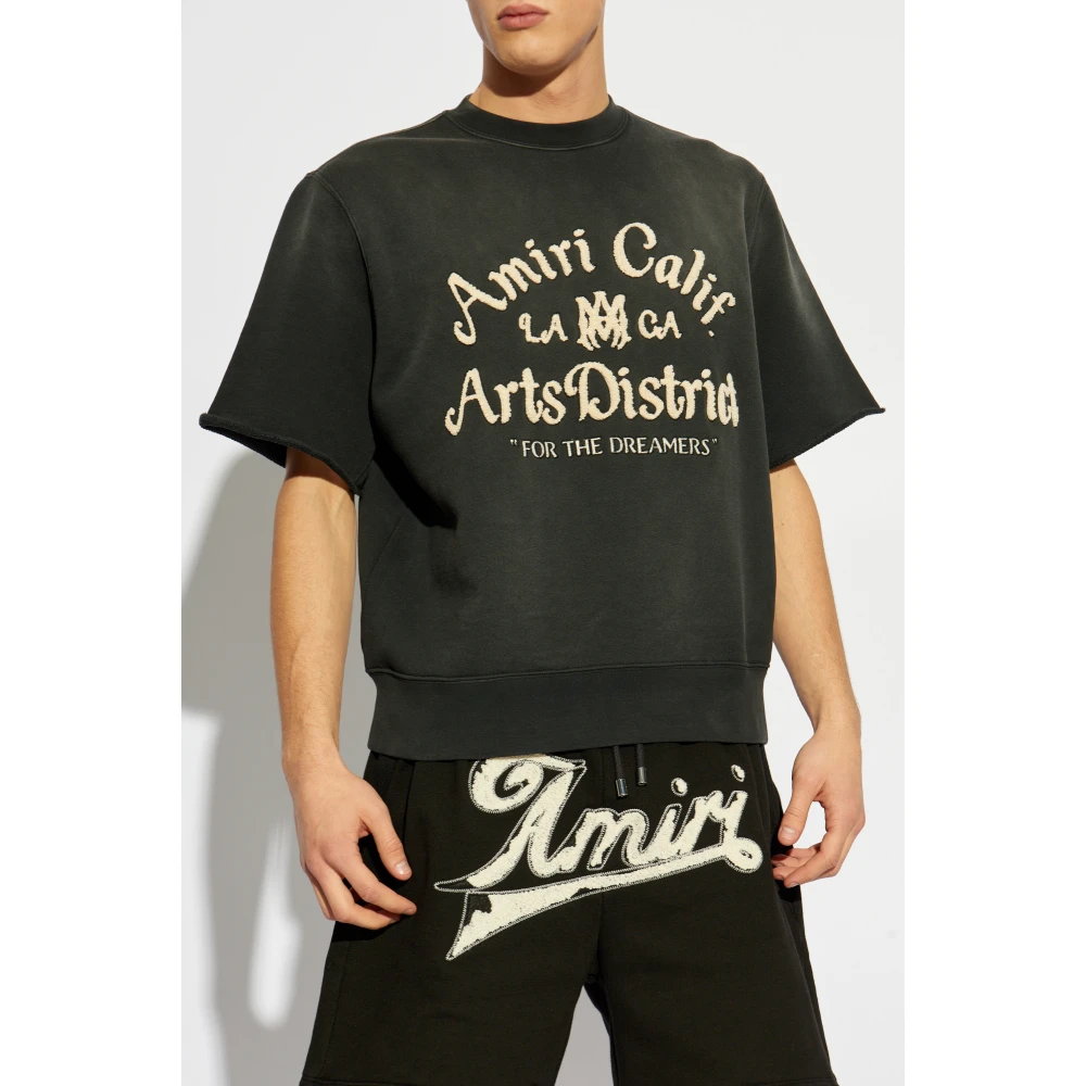 Amiri T-shirt met geborduurd logo Black Heren