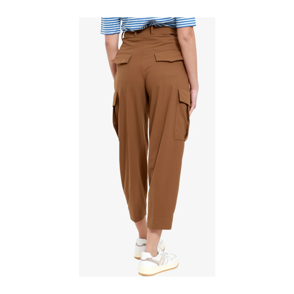 RRD High Waist Katoenen Broek met Zakken Brown Dames