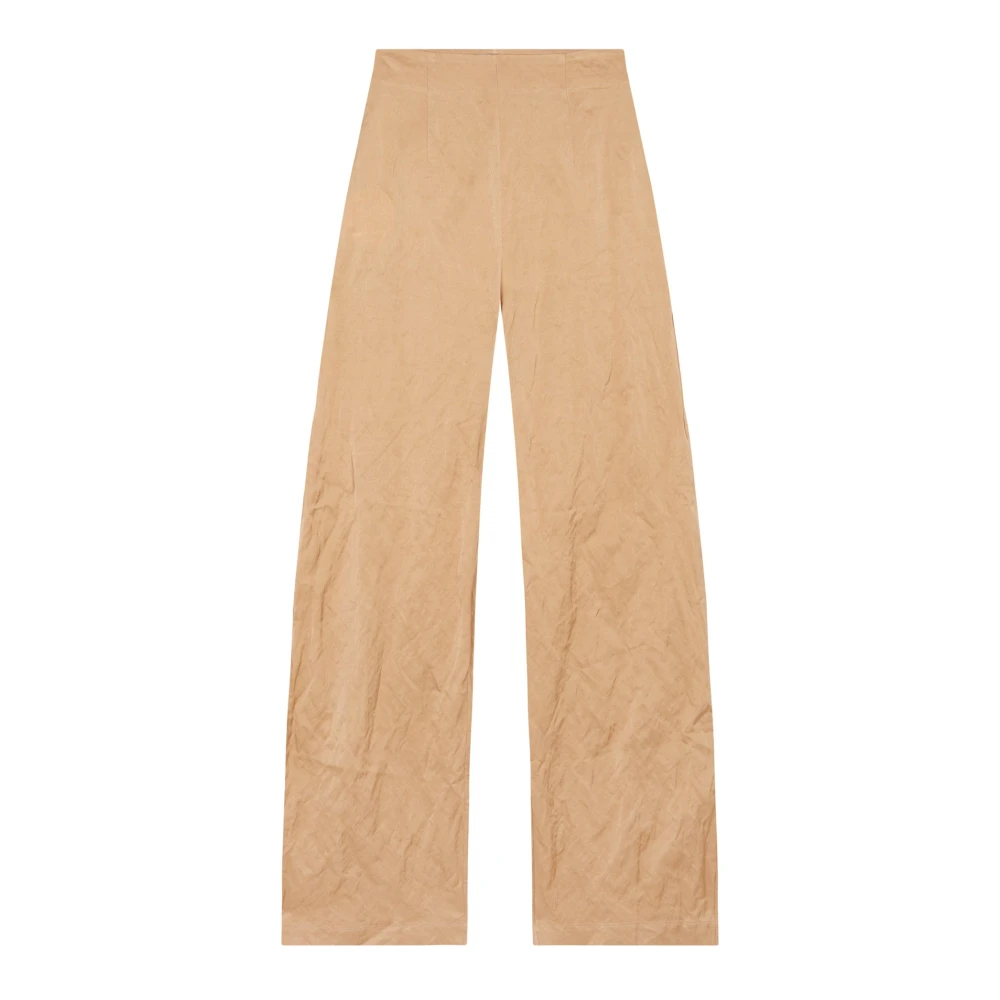 Cortana Yellow High-Waisted Peach Trousers - Female - Straight Trousers - M - Trousers