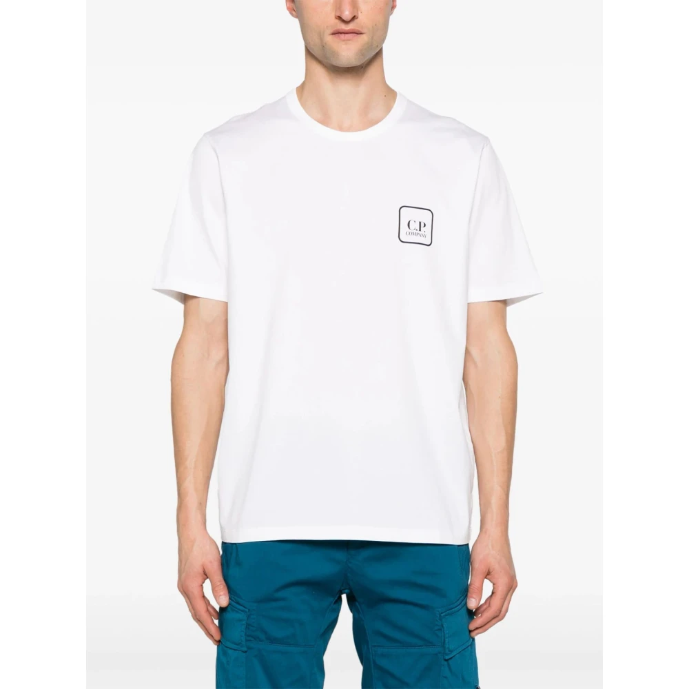 C.P. Company Wit Ronde Hals Bedrukt T-shirt White Heren