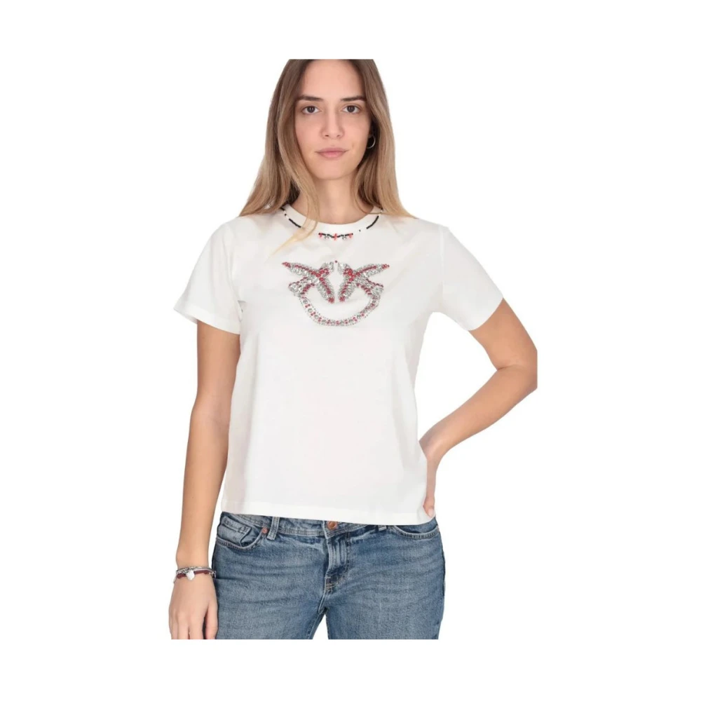 Pinko Women's White T-Shirts, L, Fidenza T-Shirt