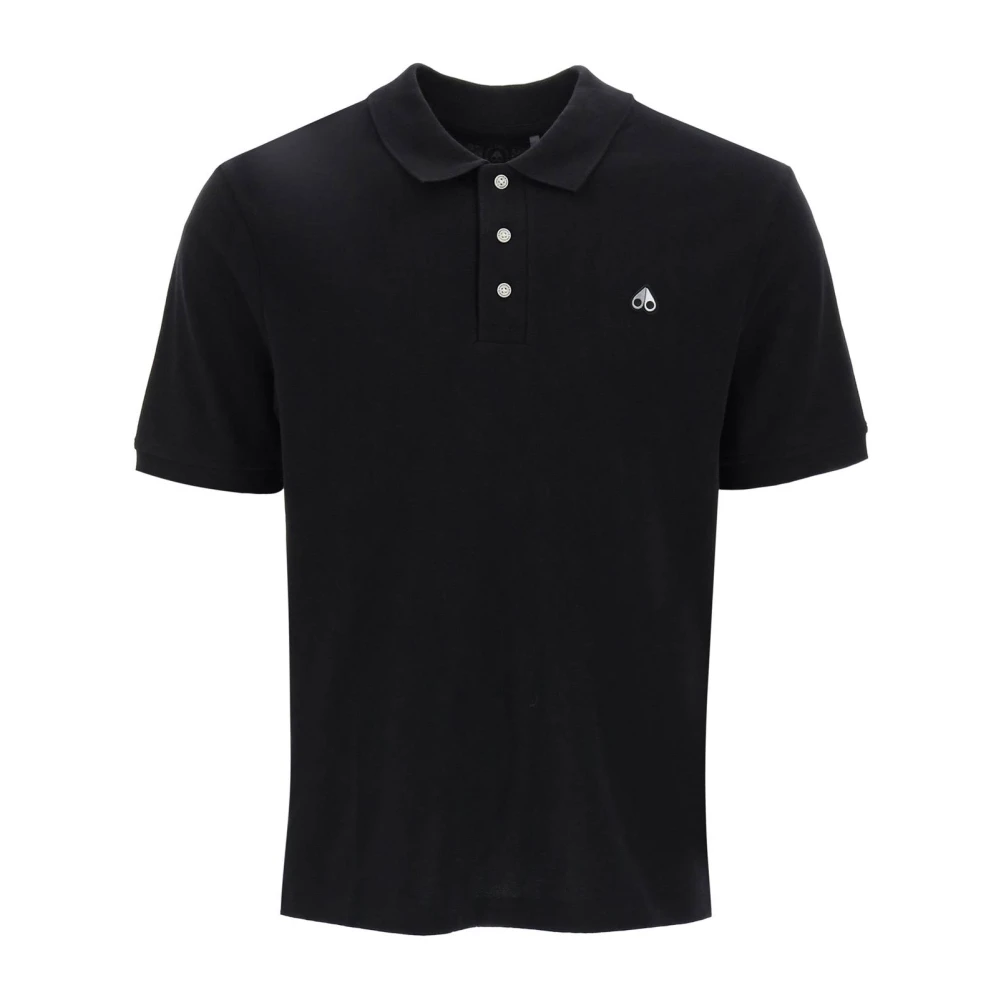 Moose Knuckles Polo shirt met relaxte pasvorm en logo borduursel Black Heren