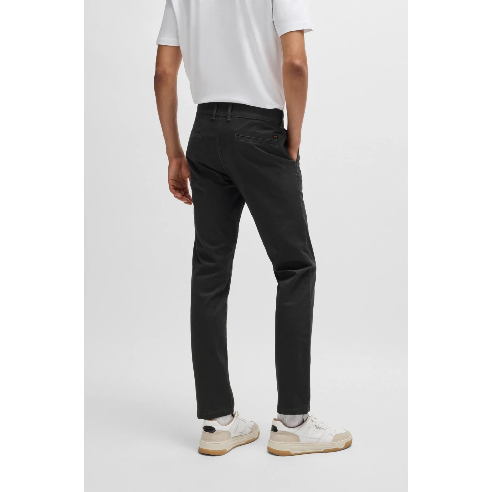 Hugo Boss Oranje Chino Slim Fit Broek Black Heren