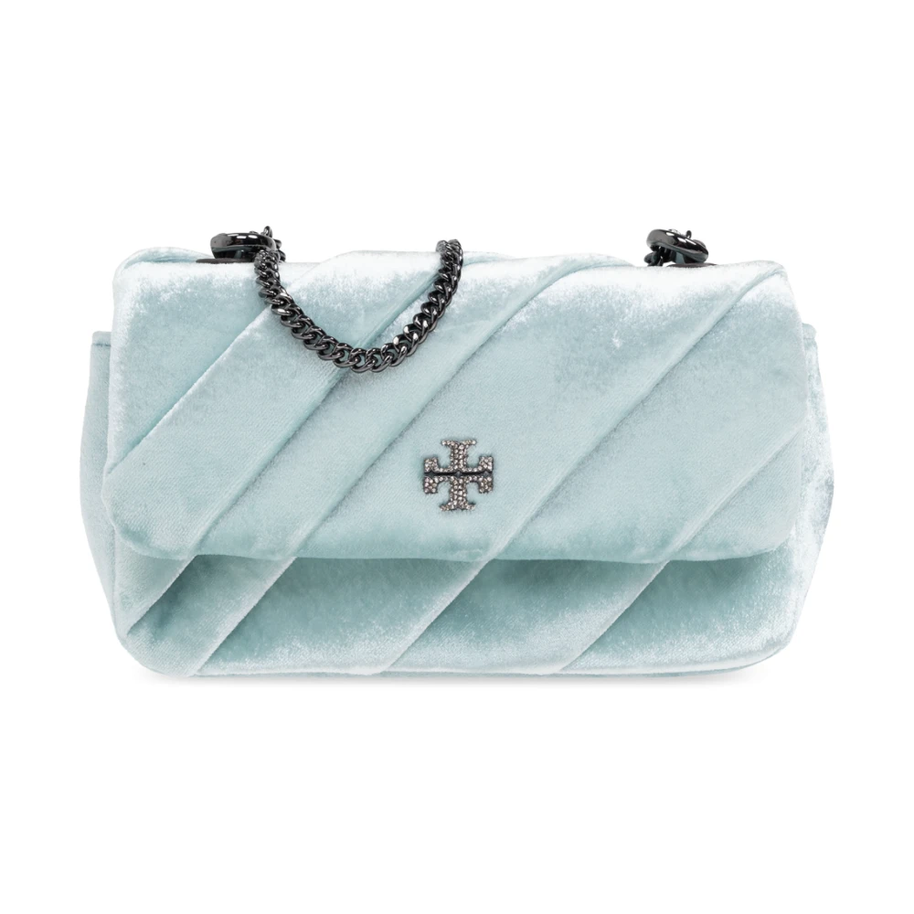 TORY BURCH Fluwelen schoudertas Kira Mini Blue Dames