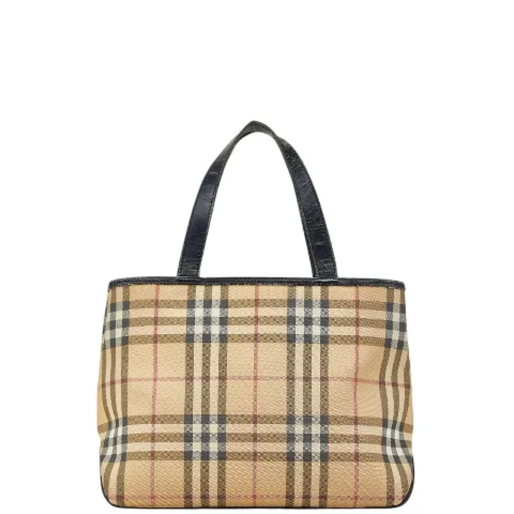 Burberry Vintage Pre-owned Canvas handbags Beige Dames