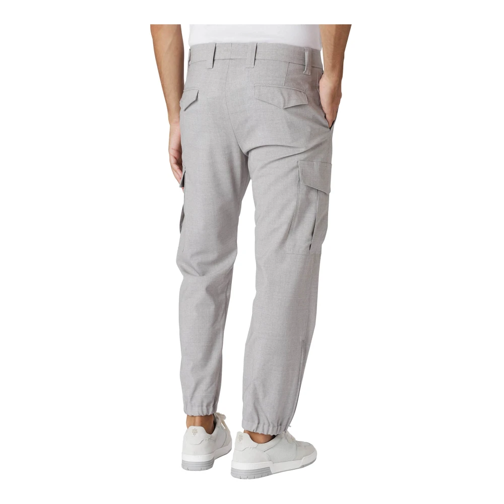 Eleventy Cargo wollen broek met elastische taille Gray Heren