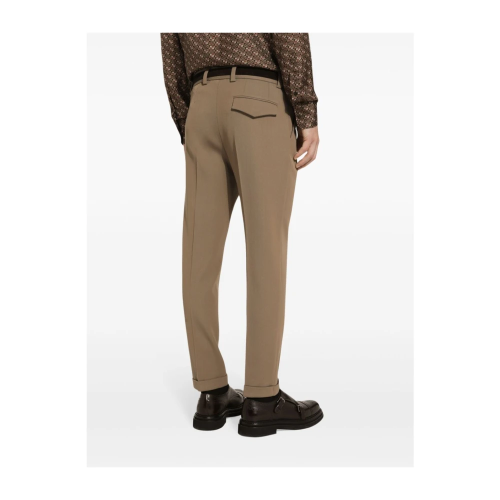 Dolce & Gabbana Bruine Wollen Mix Broek Brown Heren