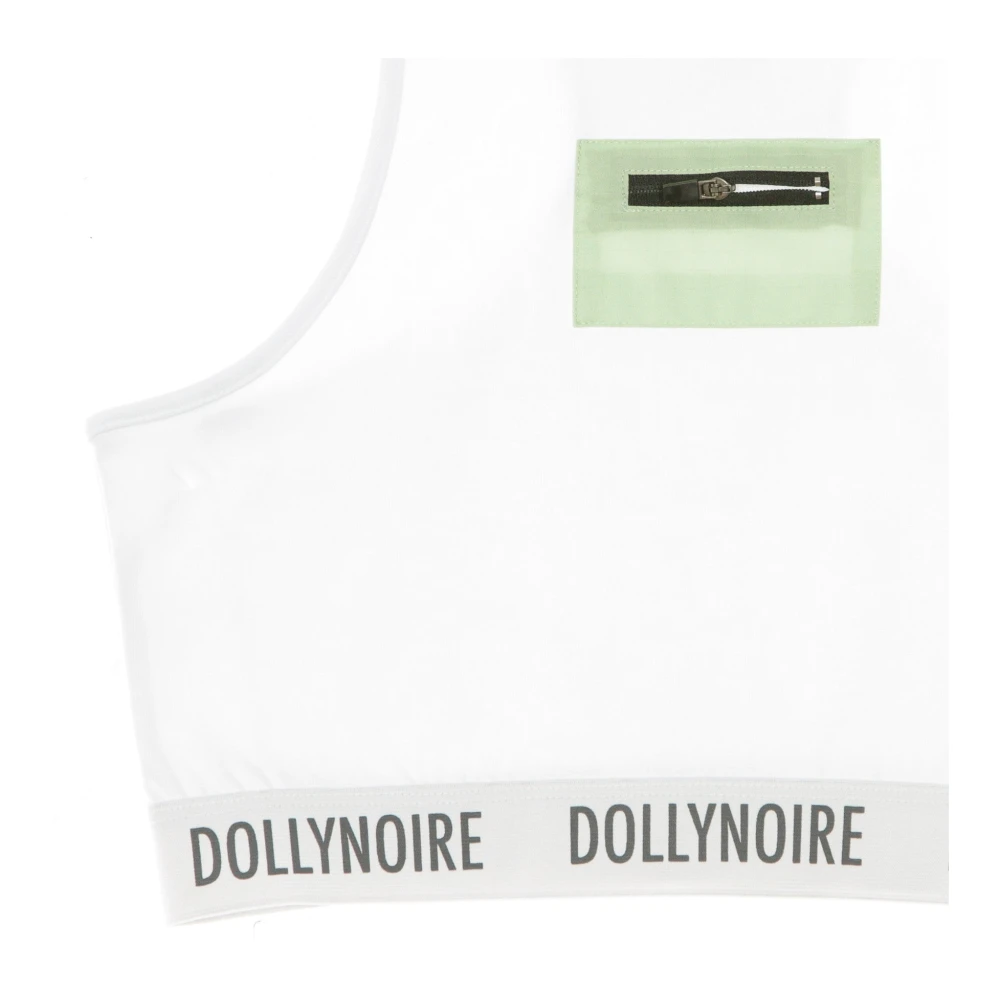 Dolly Noire Hoge hals zak top Wit Mint White Dames