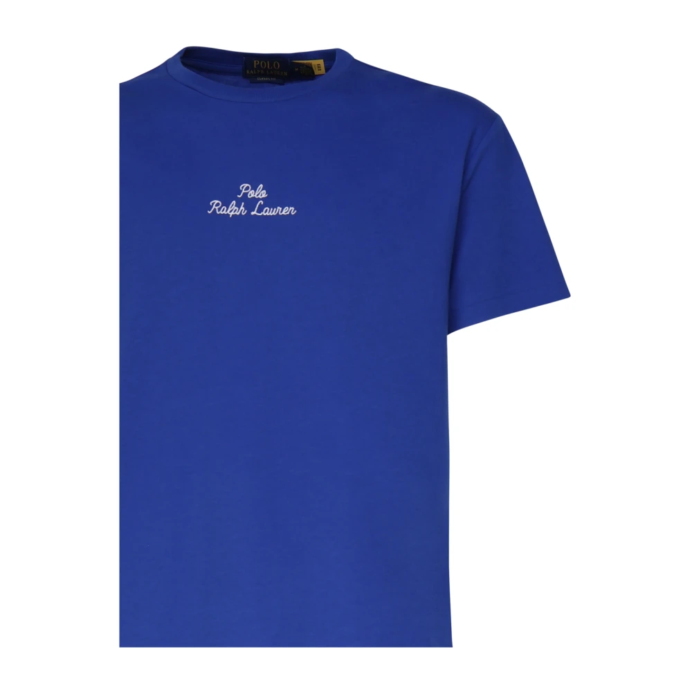 Polo Ralph Lauren Logo Geborduurde Katoenen T-shirts en Polos Blue Heren