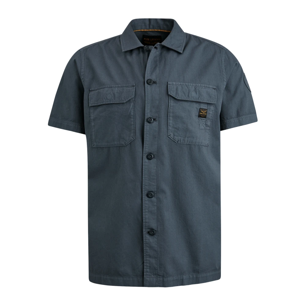 PME Legend Casual Short Sleeve Shirt Bedford Blue Heren