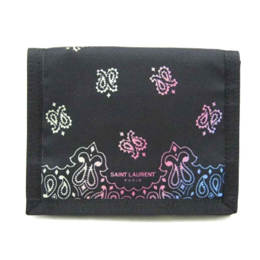Yves Saint Laurent Vintage Pre-owned Nylon wallets Black Dames