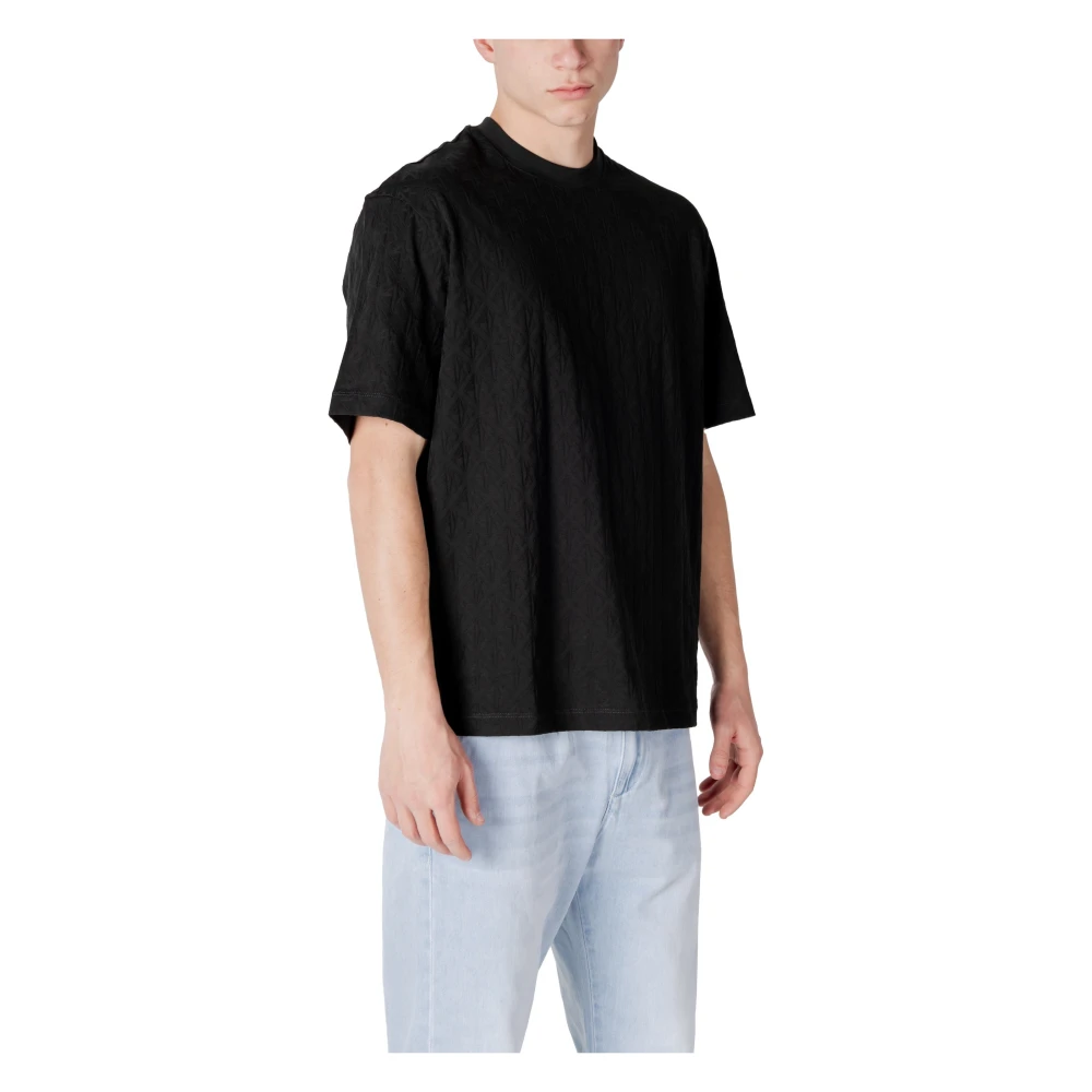 Armani Exchange Zwarte Katoenen T-shirt met Ronde Hals Black Heren