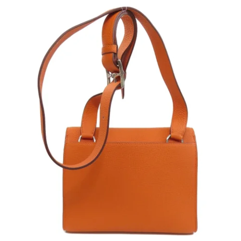 Hermès Vintage Pre-owned Leather shoulder-bags Orange Dames